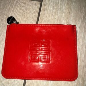 New Givenchy perfume Red Leather Pouch/ change bag